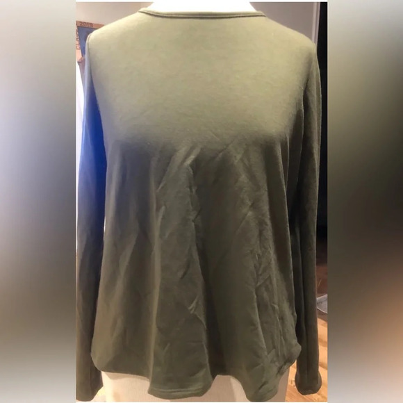 Lovely Day Green Draped Open Back Sweater Top Size Medium - Picture 3 of 3
